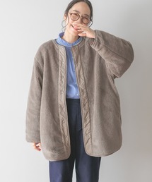 【撥水/マシンウォッシャブル】リバーシブルキルトミディブルゾン