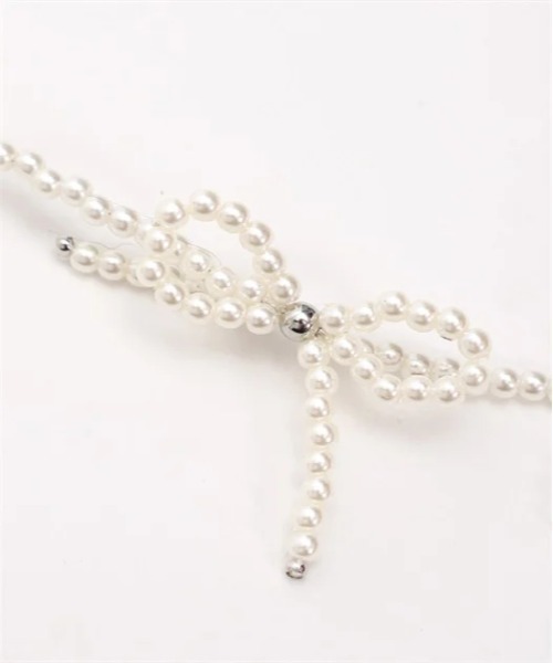 axes femme（アクシーズファム）の「パールリボンネックレス（ネックレス・レディース・ホワイト・FREE）」の4枚目の写真