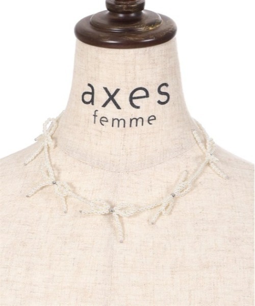 axes femme（アクシーズファム）の「パールリボンネックレス（ネックレス・レディース・ホワイト・FREE）」の6枚目の写真