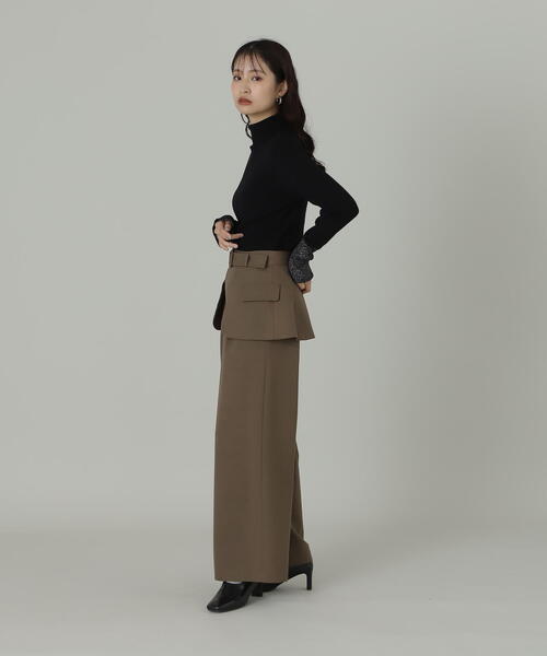 N.（N. Natural Beauty Basic）（エヌエヌナチュラルビューティーベーシック）の「◆タートルネックスリットラメリブニット（ニット/セーター・レディース・ホワイト系その他/ブラック系その他・MEDIUM）」の13枚目の写真