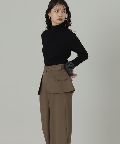 N.（N. Natural Beauty Basic）（エヌエヌナチュラルビューティーベーシック）の「◆タートルネックスリットラメリブニット（ニット/セーター・レディース・ホワイト系その他/ブラック系その他・MEDIUM）」の15枚目の写真