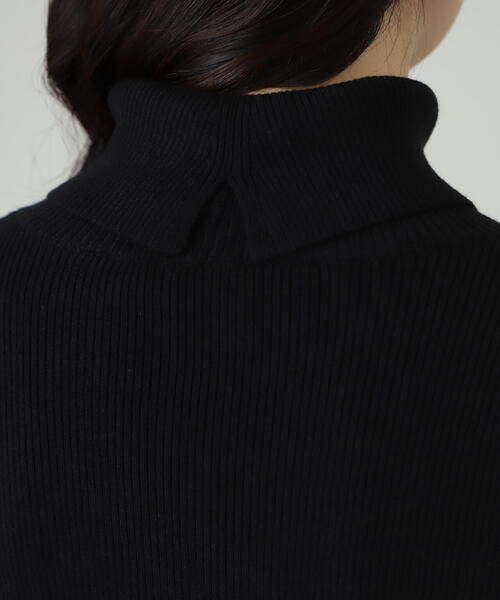 N.（N. Natural Beauty Basic）（エヌエヌナチュラルビューティーベーシック）の「◆タートルネックスリットラメリブニット（ニット/セーター・レディース・ホワイト系その他/ブラック系その他・MEDIUM）」の20枚目の写真