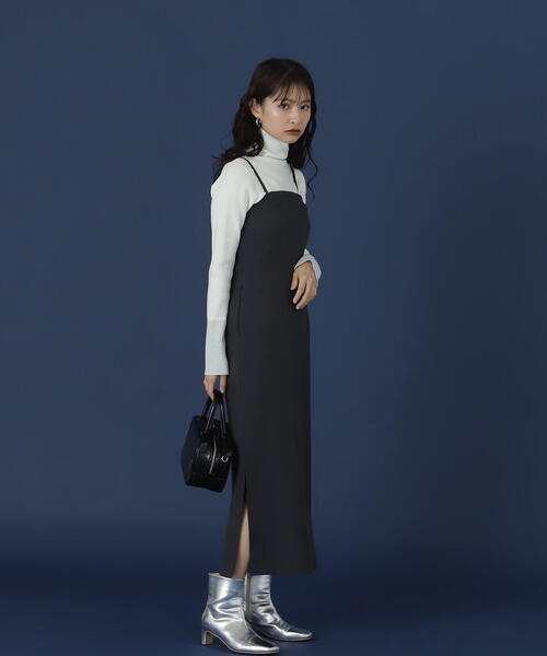 N.（N. Natural Beauty Basic）（エヌエヌナチュラルビューティーベーシック）の「◆タートルネックスリットラメリブニット（ニット/セーター・レディース・ホワイト系その他/ブラック系その他・MEDIUM）」の7枚目の写真