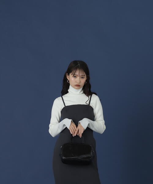 N.（N. Natural Beauty Basic）（エヌエヌナチュラルビューティーベーシック）の「◆タートルネックスリットラメリブニット（ニット/セーター・レディース・ホワイト系その他/ブラック系その他・MEDIUM）」の8枚目の写真