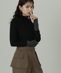 N.（N. Natural Beauty Basic） | ◆タートルネックスリットラメリブニット(ニット/セーター)