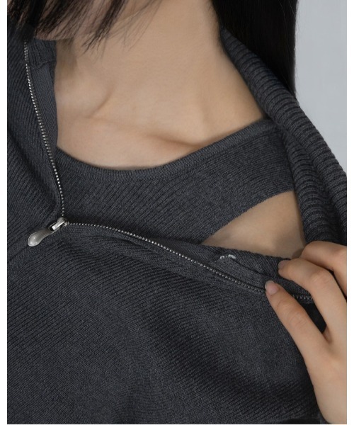 3.3 Field Trip （3.3フィールドトリップ）の「3.3 Field Trip／ニットZIPUPセット（カーディガン/ボレロ・レディース・ネイビー/ダークグレー・FREE）」の13枚目の写真