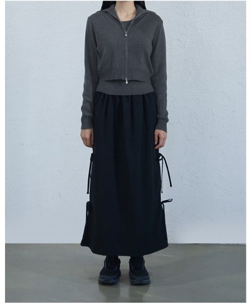 3.3 Field Trip （3.3フィールドトリップ）の「3.3 Field Trip／ニットZIPUPセット（カーディガン/ボレロ・レディース・ネイビー/ダークグレー・FREE）」の6枚目の写真