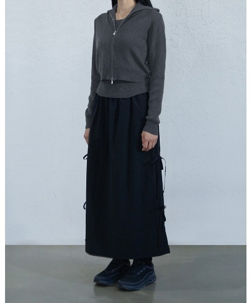 3.3 Field Trip （3.3フィールドトリップ）の「3.3 Field Trip／ニットZIPUPセット（カーディガン/ボレロ・レディース・ネイビー/ダークグレー・FREE）」の7枚目の写真