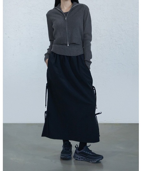 3.3 Field Trip （3.3フィールドトリップ）の「3.3 Field Trip／ニットZIPUPセット（カーディガン/ボレロ・レディース・ネイビー/ダークグレー・FREE）」の3枚目の写真