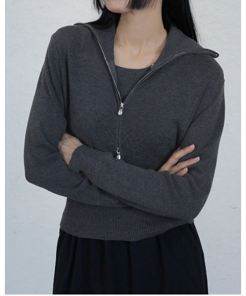 3.3 Field Trip （3.3フィールドトリップ）の「3.3 Field Trip／ニットZIPUPセット（カーディガン/ボレロ・レディース・ネイビー/ダークグレー・FREE）」の10枚目の写真