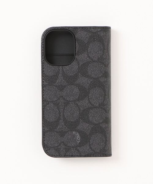 COACH（コーチ）の「IPHONE 16 フォリオ・シグネチャー キャンバス（スマホケース/カバー・メンズ・グレー系その他・ONE）」の2枚目の写真