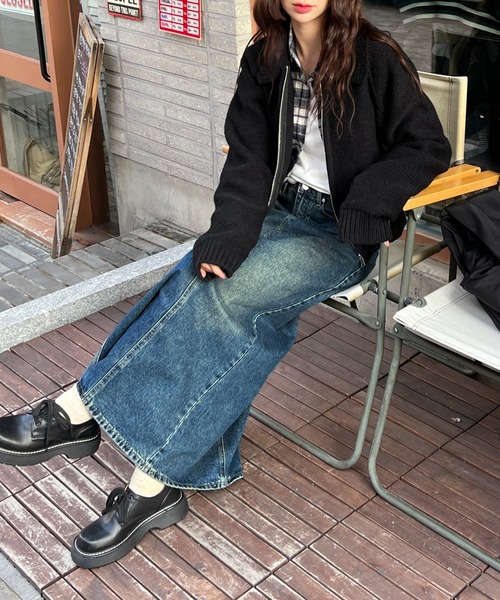 by muni:r(バイ ムニール)の「マキシロングデニムスカート(スカート・レディース・ブルー/ライトブルー/ブルー系その他・SMALL/MEDIUM)」の19枚目の写真