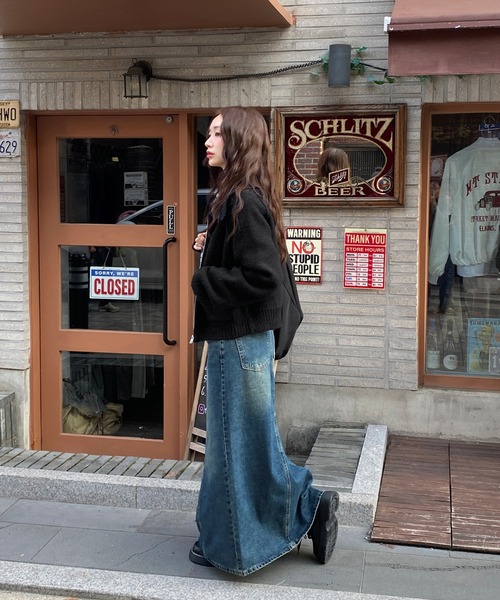 by muni:r(バイ ムニール)の「マキシロングデニムスカート(スカート・レディース・ブルー/ライトブルー/ブルー系その他・SMALL/MEDIUM)」の22枚目の写真