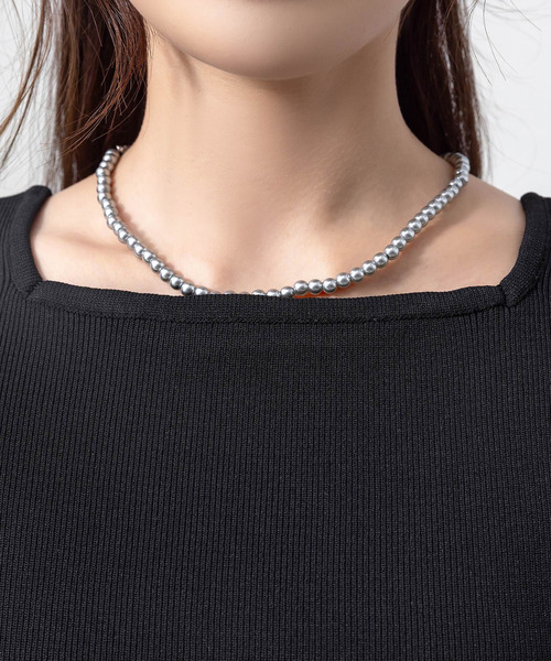 DAY CLOSET（デイ クローゼット）の「レディース 長袖2WAYファーベルスリーブペプラムニットトップス（ニット/セーター・レディース・ブラック/グレー/ホワイト・L/M）」の5枚目の写真