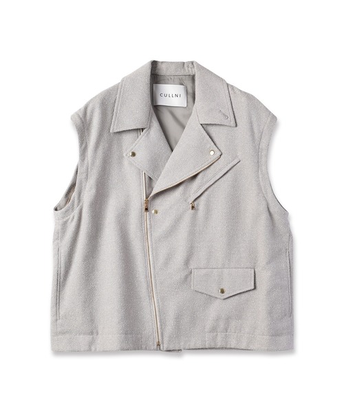 CULLNI（クルニ）の「Tweed Removable Sleeves Riders Jacket