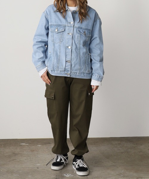 ROOPTOKYO（ループトウキョウ）の「ワイドシルエット カーゴパンツ 【ドローコード付き】（カーゴパンツ・レディース・グレー/カーキ/ブラック・FREE）」の16枚目の写真