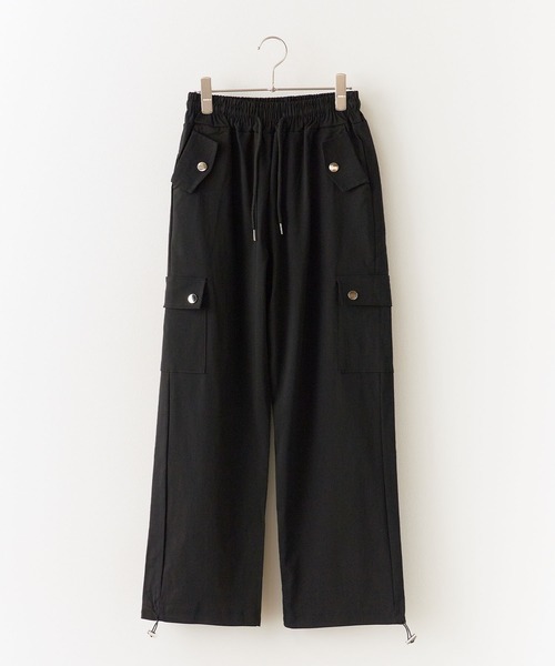 ROOPTOKYO（ループトウキョウ）の「ワイドシルエット カーゴパンツ 【ドローコード付き】（カーゴパンツ・レディース・グレー/カーキ/ブラック・FREE）」の4枚目の写真