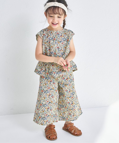 pairmanon（ペアマノン）の「【リンクコーデ】ペプラムブラウス 7分丈パンツ ガールズセットアップ（セットアップ・キッズ・イエロー系その他/ブラック系その他/ホワイト系その他/レッド系その他/ベージュ/パープル/グリーン系その他/ベージュ系その他/ホワイト系その他2・120/150/110/90/100/130/140）」の6枚目の写真