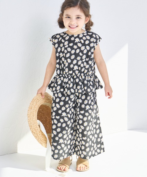 pairmanon（ペアマノン）の「【リンクコーデ】ペプラムブラウス 7分丈パンツ ガールズセットアップ（セットアップ・キッズ・イエロー系その他/ブラック系その他/ホワイト系その他/レッド系その他/ベージュ/パープル/グリーン系その他/ベージュ系その他/ホワイト系その他2・120/150/110/90/100/130/140）」の10枚目の写真