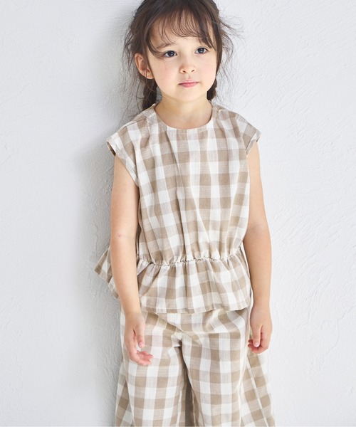 pairmanon（ペアマノン）の「【リンクコーデ】ペプラムブラウス 7分丈パンツ ガールズセットアップ（セットアップ・キッズ・イエロー系その他/ブラック系その他/ホワイト系その他/レッド系その他/ベージュ/パープル/グリーン系その他/ベージュ系その他/ホワイト系その他2・120/150/110/90/100/130/140）」の20枚目の写真