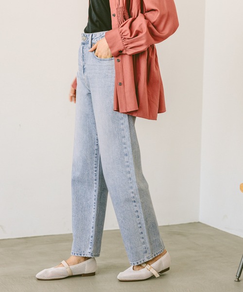 GLOBAL WORK（グローバルワーク）の「GOODデニムストレートパンツ/209645（デニムパンツ・レディース・ネイビー/ブルー/ライトブルー・X-SMALL/XX-LARGE/X-LARGE/LARGE/MEDIUM/SMALL）」の11枚目の写真