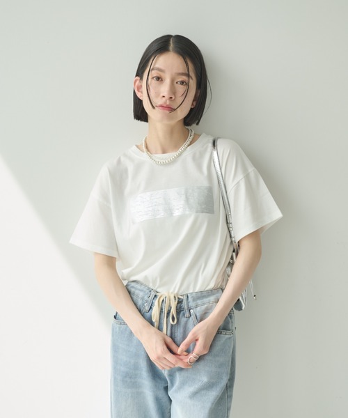 Shelly island(シェリーアイランド)の「箔プリントTシャツ(Tシャツ/カットソー・レディース・シルバー/ゴールド・FREE)」の15枚目の写真