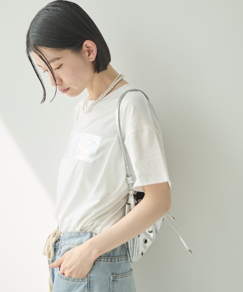 Shelly island(シェリーアイランド)の「箔プリントTシャツ(Tシャツ/カットソー・レディース・シルバー/ゴールド・FREE)」の16枚目の写真