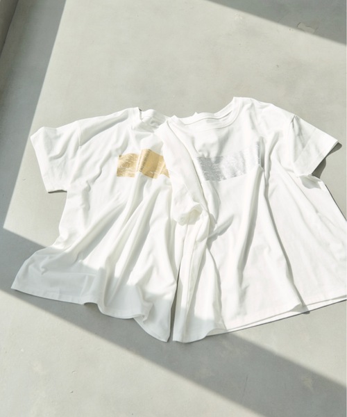 Shelly island(シェリーアイランド)の「箔プリントTシャツ(Tシャツ/カットソー・レディース・シルバー/ゴールド・FREE)」の13枚目の写真