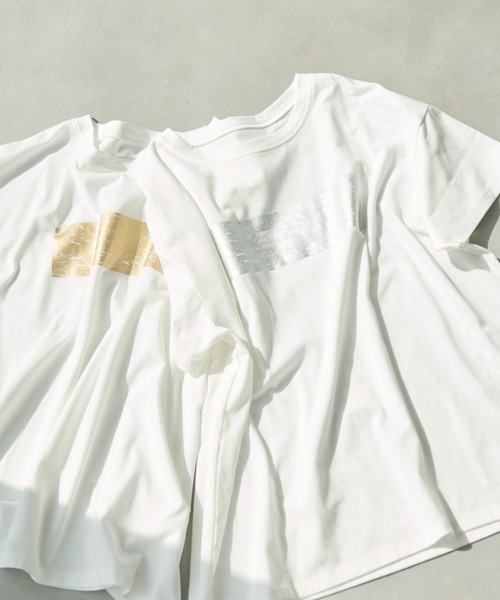 Shelly island(シェリーアイランド)の「箔プリントTシャツ(Tシャツ/カットソー・レディース・シルバー/ゴールド・FREE)」の14枚目の写真