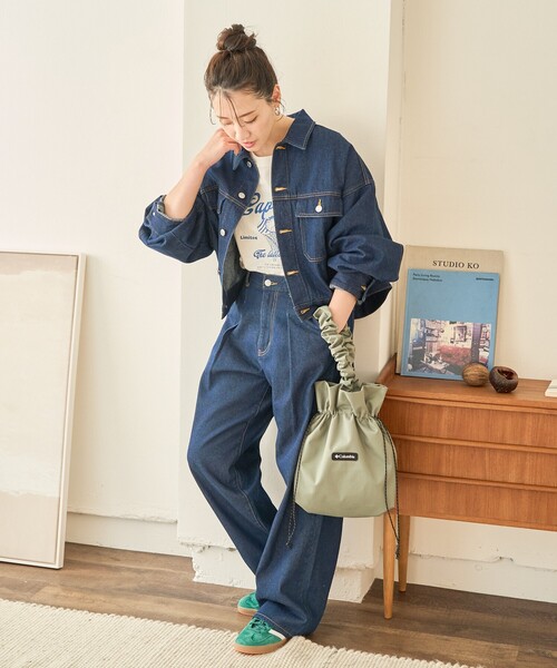 FREAK'S STORE（フリークスストア）の「限定展開 Columbia×FREAK'S STORE/コロンビア Woolley Cove Kinchaku Bag/別注 ウーリー コーブ 巾着 バッグ（ハンドバッグ・レディース・オリーブ/ベージュ/ブラック・ONE SIZE）」の10枚目の写真