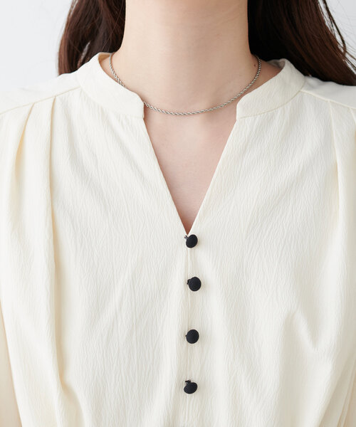 配色くるみ釦ワンピース（ワンピース）｜natural couture（ナチュラルクチュール）