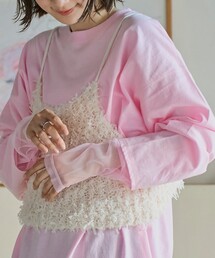 【再入荷・新色登場】袖チュール切替ロングスリーブTシャツ(インフルエンサー紹介アイテム)