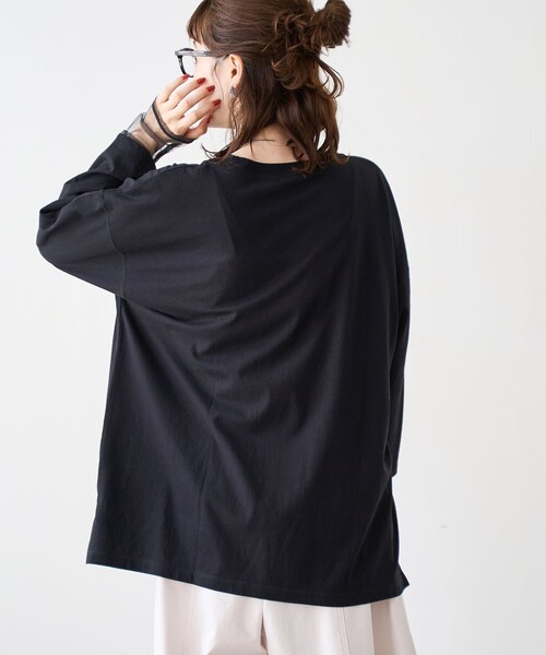 coen(コーエン)の「【再入荷・新色登場】袖チュール切替ロングスリーブTシャツ(インフルエンサー紹介アイテム)(Tシャツ/カットソー・レディース・ダークグレー/その他1/オフホワイト/ライトピンク/ブラック/クリーム/ベージュ/その他2・FREE)」の12枚目の写真