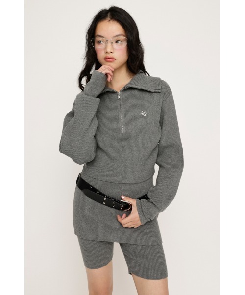 SLY(スライ)の「LAYERED KNIT S/PT レイヤード ニット ショートパンツ(スラックス・レディース・ブラック/杢グレー・FREE)」の13枚目の写真