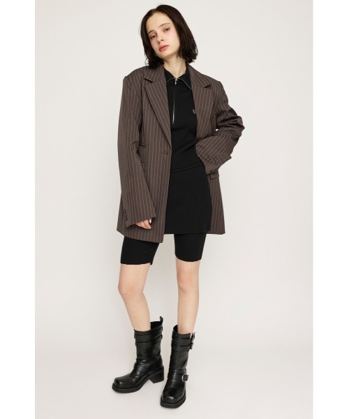 SLY(スライ)の「LAYERED KNIT S/PT レイヤード ニット ショートパンツ(スラックス・レディース・ブラック/杢グレー・FREE)」の10枚目の写真