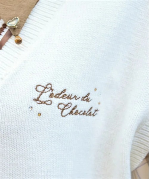 axes femme(アクシーズファム)の「デリスショコラニットベスト(ニット/セーター・レディース・ピンク/キナリ/ミント・FREE)」の7枚目の写真