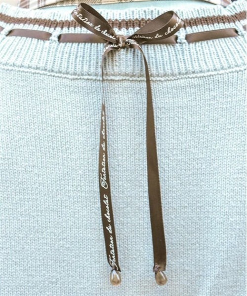 axes femme(アクシーズファム)の「デリスショコラニットベスト(ニット/セーター・レディース・ピンク/キナリ/ミント・FREE)」の13枚目の写真