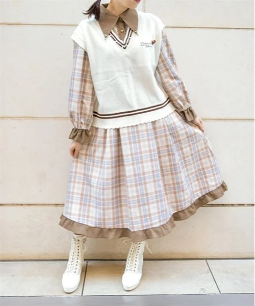 axes femme(アクシーズファム)の「デリスショコラニットベスト(ニット/セーター・レディース・ピンク/キナリ/ミント・FREE)」の16枚目の写真