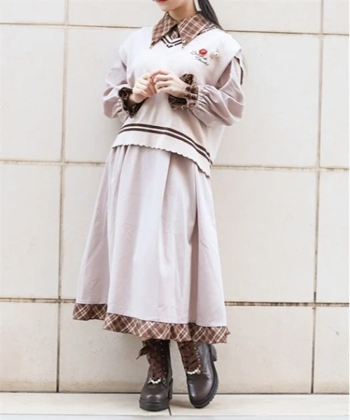 axes femme(アクシーズファム)の「デリスショコラニットベスト(ニット/セーター・レディース・ピンク/キナリ/ミント・FREE)」の17枚目の写真