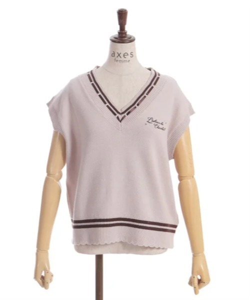 axes femme(アクシーズファム)の「デリスショコラニットベスト(ニット/セーター・レディース・ピンク/キナリ/ミント・FREE)」の18枚目の写真