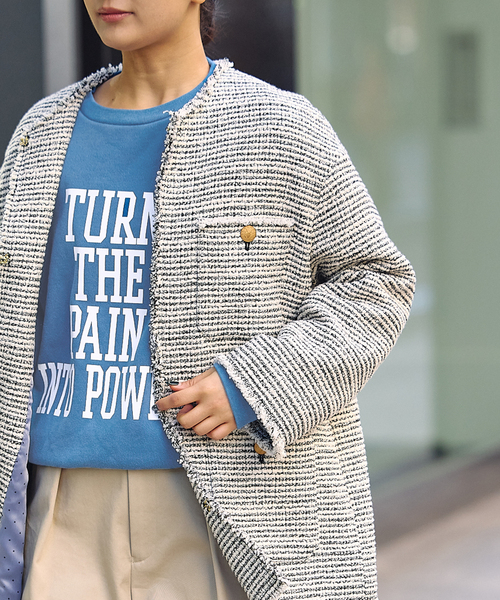 journal standard L'essage(ジャーナルスタンダードレサージュ)の「TURNピグメントスウェットプルオーバー(スウェット・レディース・ホワイト/ブラック/ブルー・FREE)」の3枚目の写真