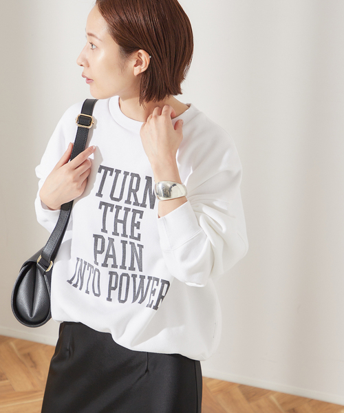 journal standard L'essage(ジャーナルスタンダードレサージュ)の「TURNピグメントスウェットプルオーバー(スウェット・レディース・ホワイト/ブラック/ブルー・FREE)」の12枚目の写真