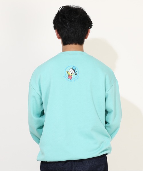 【新品未使用】23区ゴルフ ディズニーコラボスウェットプルオーバー I サックス 親子お揃い ディズニー BIGキャラクタートレーナー 0188A（スウェット