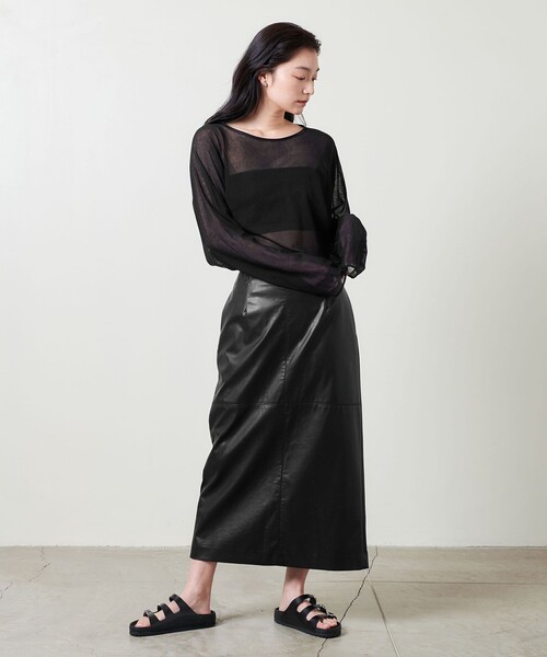 新品タグ付きユナイテッドアローのスカート黒36 UNITED ARROWS（ユナイテッドアローズ）の「タフタ シャーリング