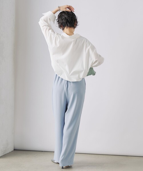 NOLLEY’S(ノーリーズ)の「ショートシャツ(シャツ/ブラウス・レディース・ホワイト/サックスブルー・38)」の5枚目の写真