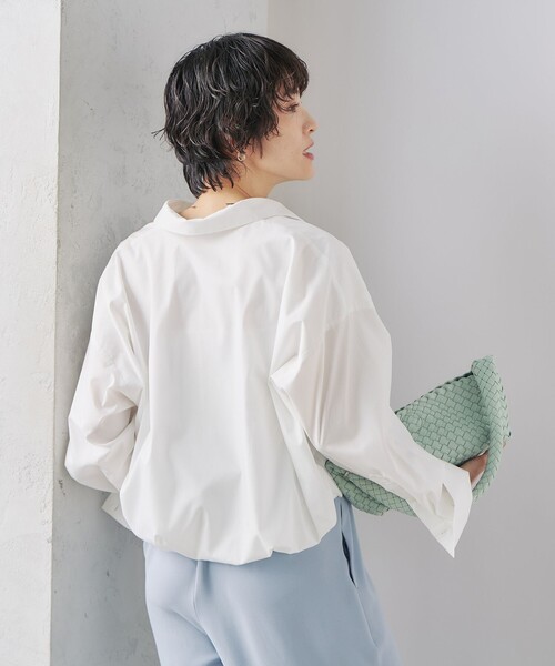 NOLLEY’S(ノーリーズ)の「ショートシャツ(シャツ/ブラウス・レディース・ホワイト/サックスブルー・38)」の9枚目の写真