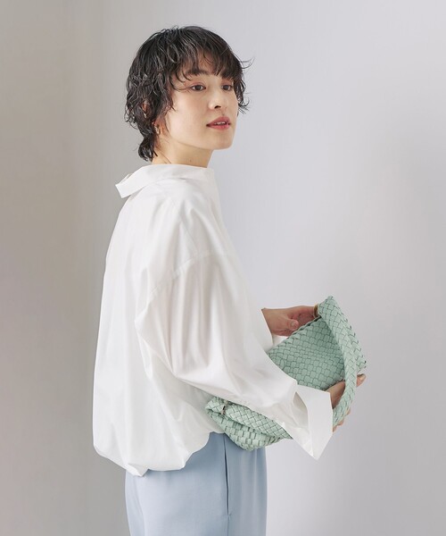 NOLLEY’S(ノーリーズ)の「ショートシャツ(シャツ/ブラウス・レディース・ホワイト/サックスブルー・38)」の10枚目の写真