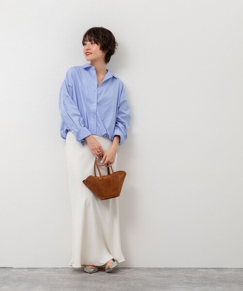 NOLLEY’S(ノーリーズ)の「ショートシャツ(シャツ/ブラウス・レディース・ホワイト/サックスブルー・38)」の19枚目の写真
