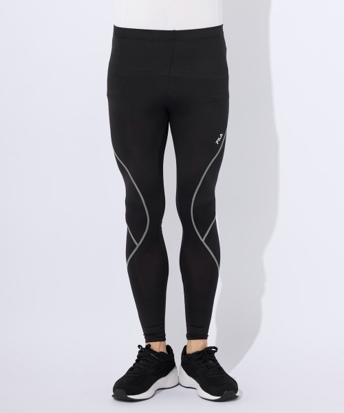 FILA(フィラ)の「ソフトコンプレッション レギンス(レギンス/スパッツ・メンズ・ブラック/ネイビー/マルチ/ブラック×グレー/レッド・SMALL/MEDIUM/LARGE/X-LARGE)」の2枚目の写真