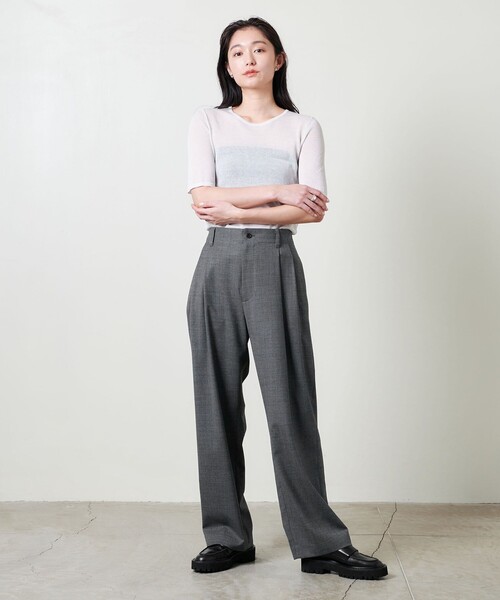 MARW UNITED ARROWS(マルゥ ユナイテッドアローズ)の「<MARW UNITED ARROWS>タック ワイド パンツ(スラックス・レディース・ダークグレー/ダークブラウン・36/38)」の13枚目の写真
